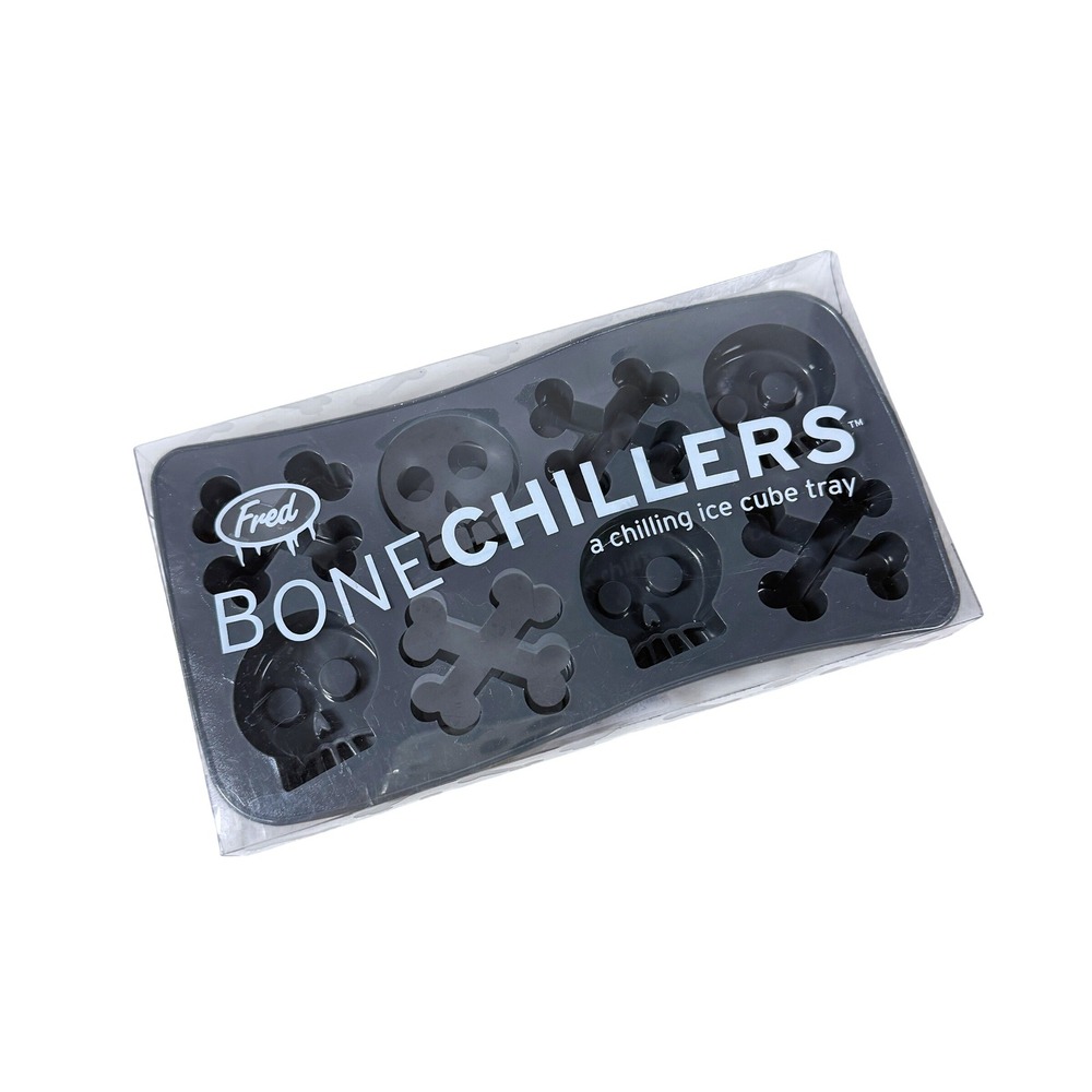 New Fred Bone Chillers Skull Crossbones Ice Cube‎ Tray Silicone Reusable Barware